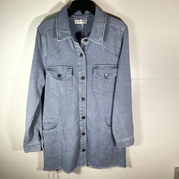 NWT She & Sky Washed Western Button Down Shirt - Picture 1 of 10